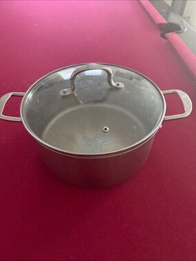 Durable Stainless Steel Stockpot with Glass Lid - Silver